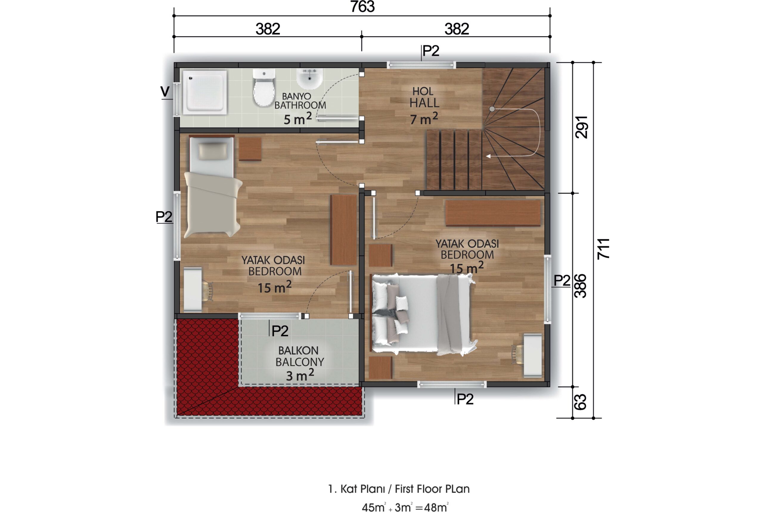 Dublex-Prefabrik-Ev-100m2-1.KAT-PLAN-scaled