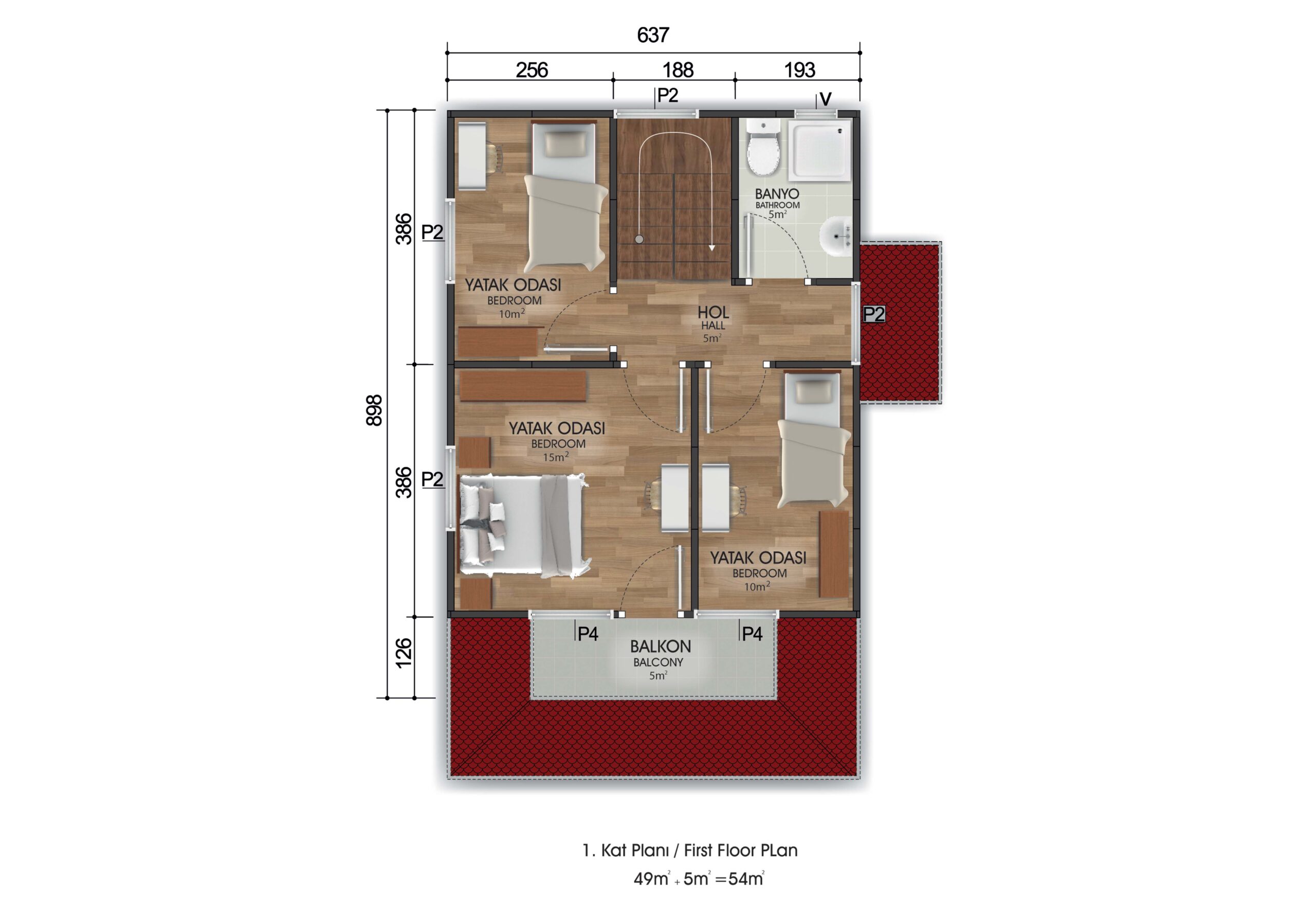 Dublex-Prefabrik-Ev-122m2-1.KAT-PLAN-scaled